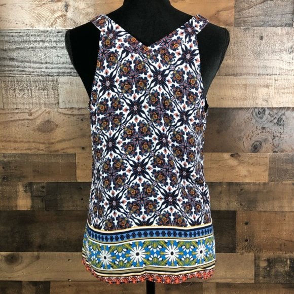 Skies Are Blue Top Sleeveless Floral Print Size Medium - Picture 4 of 8